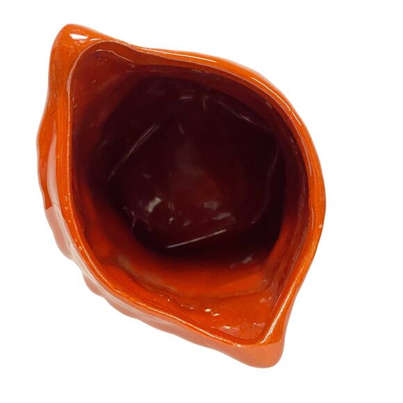 Vintage Owl Orange 6.5" Ceramic Decorative Jar Vase - Picture 2 of 3